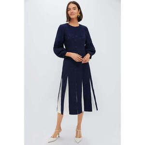 Tuckernuck Navy and White Midi Dress